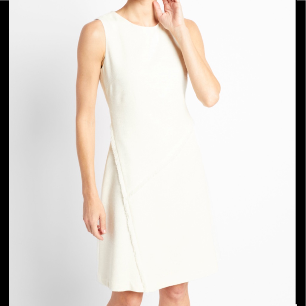 Nwt Of Mercer Stitch Fix Cream Textured Kent Dress L